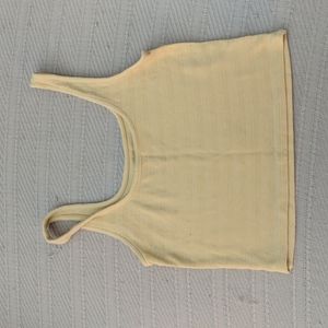 American Eagle Outfitters Yellow Ribbed Crop Top